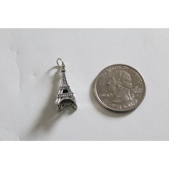 Sterling Silver Eiffel Tower Charm, Paris Eiffel Tower Charm - Picture 3 of 4